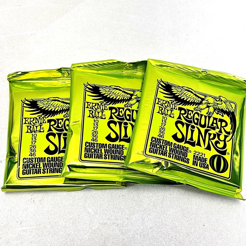 Ernie Ball 2221 Regular Slinky Nickel Wound Electric Guitar Strings 10-46 3-Pack